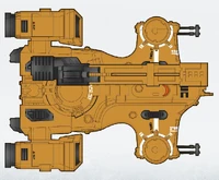 Dorsal schematic of a TX7 Hammerhead of the T'au Sept.
