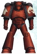 Mark VI Brother Initiate1.jpg (37 KB) Exorcists Brother-Initiate Belloch in Mark VI Corvus Power Armour; note the hexagrammatic wards inscribed into the armour.