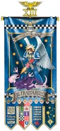 UM Chapter Banner.jpg (351 KB) The Ultramarines Chapter Banner as a vexillum; the banner staff commemorates the Ultramarines' origin as the original XIII Legion of Space Marines of the First Founding.