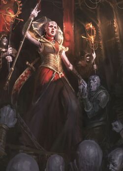 A Genestealer Magus rallies her cult to prepare for their great uprising.