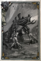 A Tyranid Pyrovore fires its bio-weapon