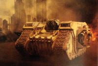 A Land Raider during an urban war