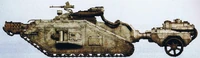 A Malcador Infernus that was used on the Ice World of Betalis III; these tanks were often used as snow removal vehicles until the Eldar attacked