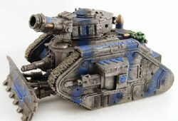 A Looted Leman Russ tank now in service to the   tribe
