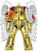 A member of the Blood Angels' Sanguinary Guard