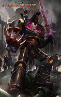 Abaddon the Despoiler, Warmaster of Chaos, leads his Black Legion Chaos Space Marines in a Black Crusade.