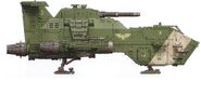 Thunderhawk gunship of the Dark Angels' 3rd Company