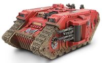 A Mark IIb Land Raider Phobos of the ancient Blood Angels Legion.