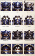 Ultramarines Legion Helm Variations; like many Legions, the Ultramarines utilised a range of armourial variants unique to their own Legion's Forge. The Praetor Pattern helm featuring its distinctive visor plate was often worn as a mark of distinction and honour by Veterans and Legion officers.