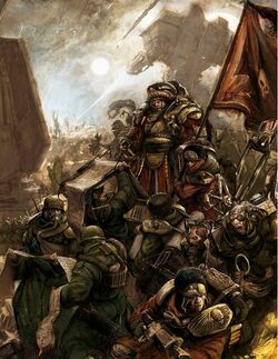 Warhammer 40k artwork — Astra Militarum Captain by Vladimir