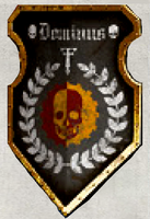 Legio Honorum livery shield with personal heraldry of a Warlord-class Titan princeps.