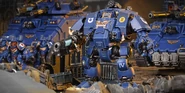 Indomitable, relentless, this Redemptor Dreadnought anchors these Ultramarines' battle line.