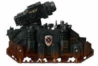 A Hunter of the Black Templars Chapter, side view.