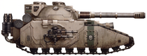 Pre-Heresy Death Guard Legion Fellblade super-heavy tank Crakatavas; this vehicle took part in numerous armoured thrusts throughout the duration of the Drop Site Massacre on Istvaan V