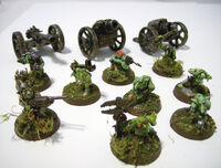 An Ork Gunz battery and its Gretchin operators