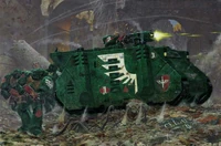 A Rhino of the Dark Angels Space Marine Chapter
