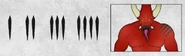 Skullsworn Daemon Markings; the daemons of the Cohort of Blood display black ritual claw marks upon their flesh to denote which pack of their cohort they belong to