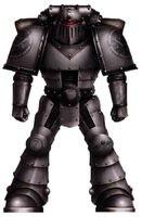 Unification Wars-era Legion Tactical Squad of the then-unnamed XIXth Legion in Mark II Crusade Pattern Power Armour; note that the skull and lightning symbol on the left knee denotes a Veteran of the Unification Wars campaign while both shoulder guards display the older "XIX" numerals of the old Legion before reunifying with their lost Primarch and being given a new name