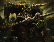 The Great Unclean One, leading a horde of his foul minions