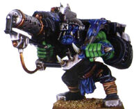 A Deathskulls Loota, one of the most heavily armed Orks within a klan