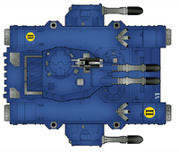 A Predator Annihilator of the Ultramarines Chapter, overhead view