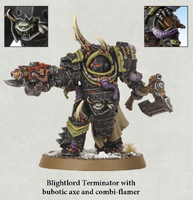 Blightlord Terminator armed with a Bubotic Axe and Combi-flamer