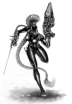 A Callidus Assassin stalks her prey.