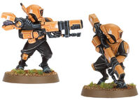 A pair of Tau Pathfinders armed with Ion Rifles