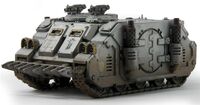 A Mark Ic Deimos Rhino of the Astral Claws Chapter, front-side view.