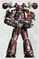 Brother Dontiac of the Ivory Fang, first into the Adaxis Breach and armed with an archaic pattern Bolter.