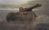 A Macharius Vanquisher Heavy Tank armed with Twin-linked Vanquisher Cannons