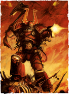 A Khornate Berzerker revelling in the slaughter of another world