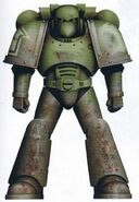 Raptors Battle-Brother Konrad in Mark VI Corvus Variant Power Armour.