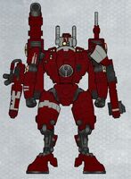 An unknown Tau Commander of the Farsight Enclaves, wearing an XV85 Enforcer Battlesuit