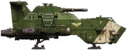 A Thunderhawk gunship of the Dark Angels Chapter