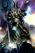 Chaos Sorcerer Ahriman of the Thousand Sons unleashing his psychic energies.