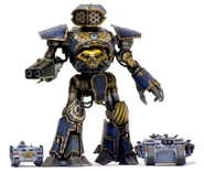 A Legio Astorum Reaver-class Battle Titan shown to scale