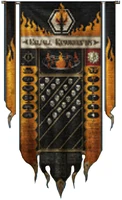 A Legio Suturvora princeps honour banner of the Warlord-class Titan Beliall Resurgentis