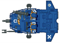 An Ultramarines Chapter Land Speeder Tornado, dorsal-view