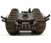 A Land Raider Proteus, front view