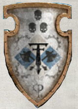 Legio Osedax livery shield displaying the personal heraldry of a Warlord-class Titan princeps