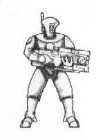 A Tau Pathfinder armed with a Pulse Carbine and attached Marker Light