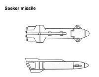 Top and side views of a Seeker Missile