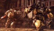 ContemptorDreadnoughtFight00.png (1.76 MB) An ancient pict-capture of an Imperial Fists and Iron Warriors Legion Contemptor Dreadnought engaging in close combat during a void boarding action.