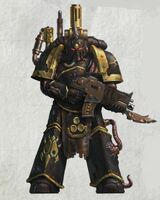 Gholbax Ghlaur of the Bringers of Decay, a Plague Marine and host to the dreaded Byleworm Gutpox