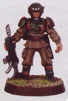 Cadian Shock Trooper of the 180th Cadian Regiment in standard uniform