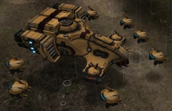 A Drone Harbinger accompanied by deployed .