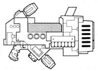 An M36 Pattern Plasma Cannon with triple redundant magnacore, used by the Dark Angels Chapter