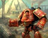 A Thousand Sons Contemptor Pattern Dreadnought during the Great Crusade