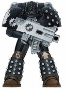 Mark V Heresy Power Armour - Iron Hands Chapter